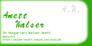 anett walser business card